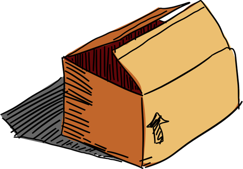 Carton Box Freehand Clipart