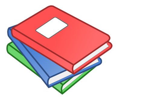 Clip Art Of Stack Of Three Books With Labels Clipart