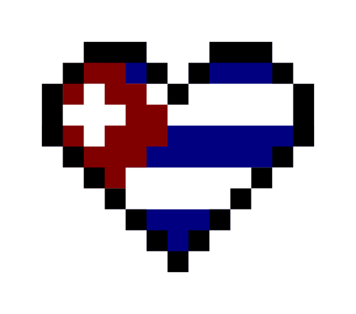 Cuban Flag In Heart Shape Clipart