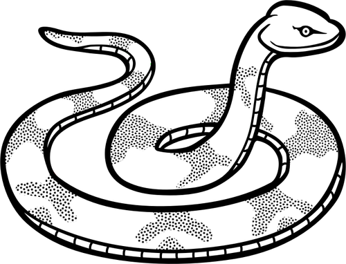 Convolute Snake Line Art Clipart
