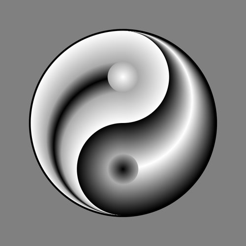 Ying Yang Sign In Gradual Silver And Black Color Clip Art Clipart