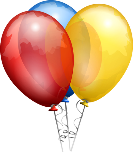 Of Three Decorated Party Balloons Clipart