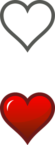 Of Two Heart Icons With Reflection Clipart