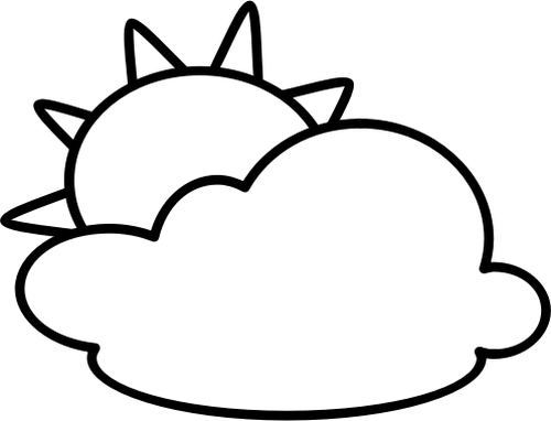 Outline Symbol For Partly Cloudy Sky Clipart