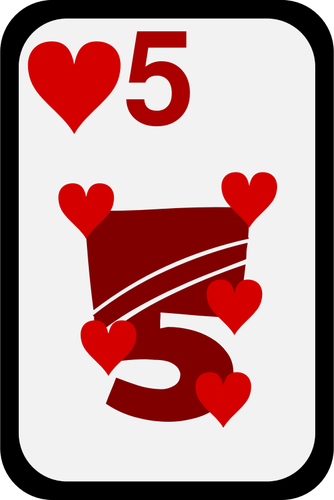 Five Of Hearts Funky Playing Card Clipart