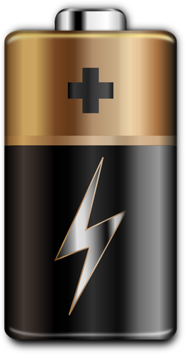 Clip Art Of Brown And Black Battery Clipart