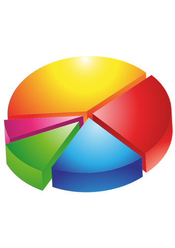 Of 3D Colorful Pie Chart Exploded View Clipart