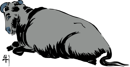 Of Laying Cattle Clipart