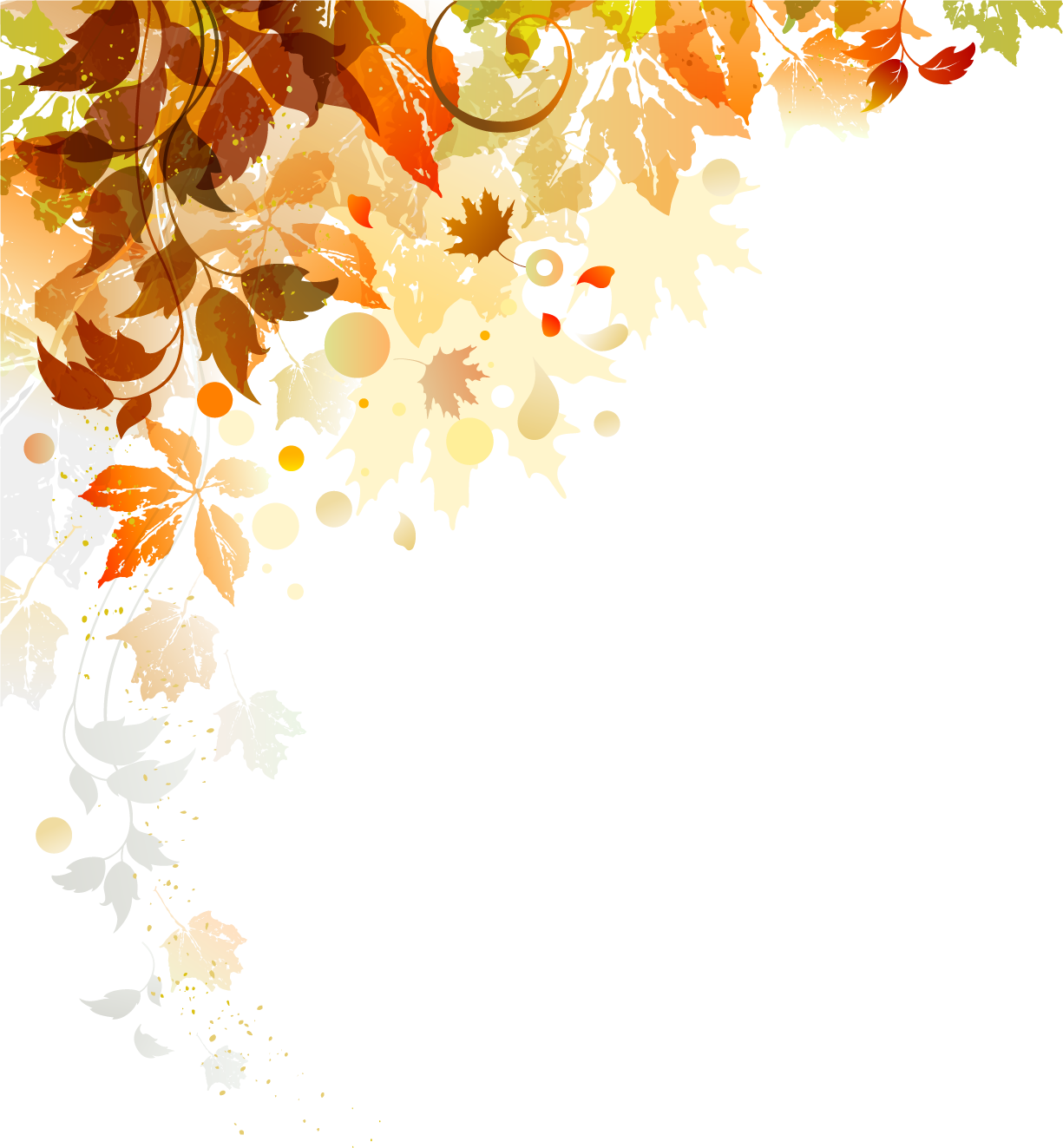 Autumn Spring Leaves Illustration Four Shading Seasons Clipart