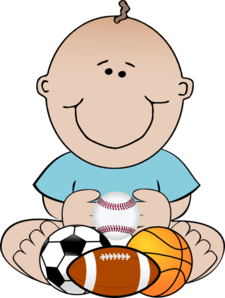 Baby Football Player Pencil And In Color Clipart