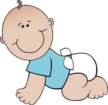Baby Boy Crawling Vector In Open Office Clipart