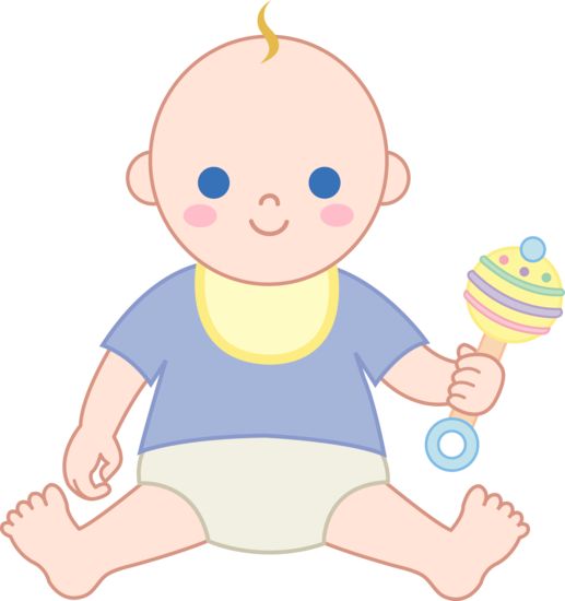 Vintage Baby Illustrations Baby Boy With Rattle Clipart