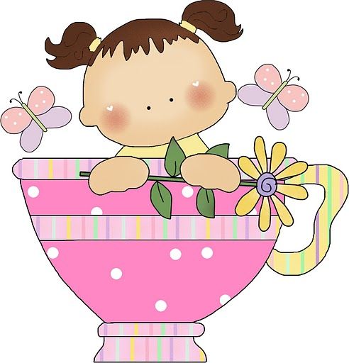 Baby Girl In Tea Cup Baby Clipart