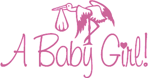 Baby Girl Pink Stork Graphic Image Png Clipart