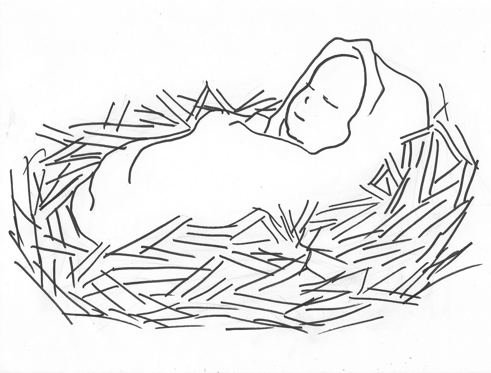 Baby Jesus Black And White Hd Photo Clipart
