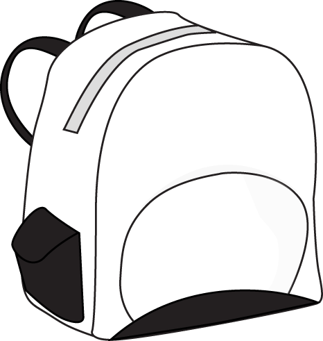 Black And White Backpack Black And White Clipart