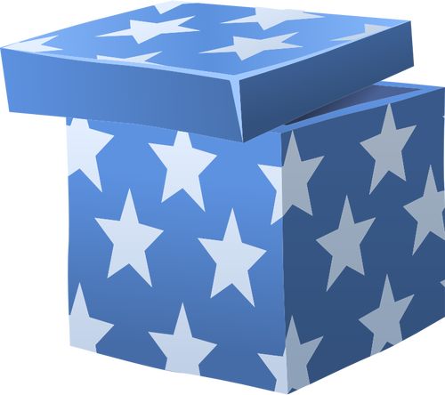 Of Blue Gifting Box With Lid Clipart