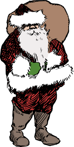 Simple Coloured Santa Clipart