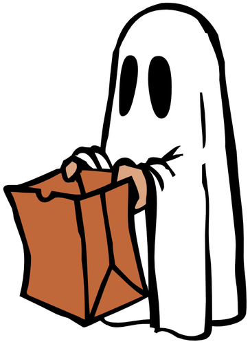Ghost With Brown Bag Clipart