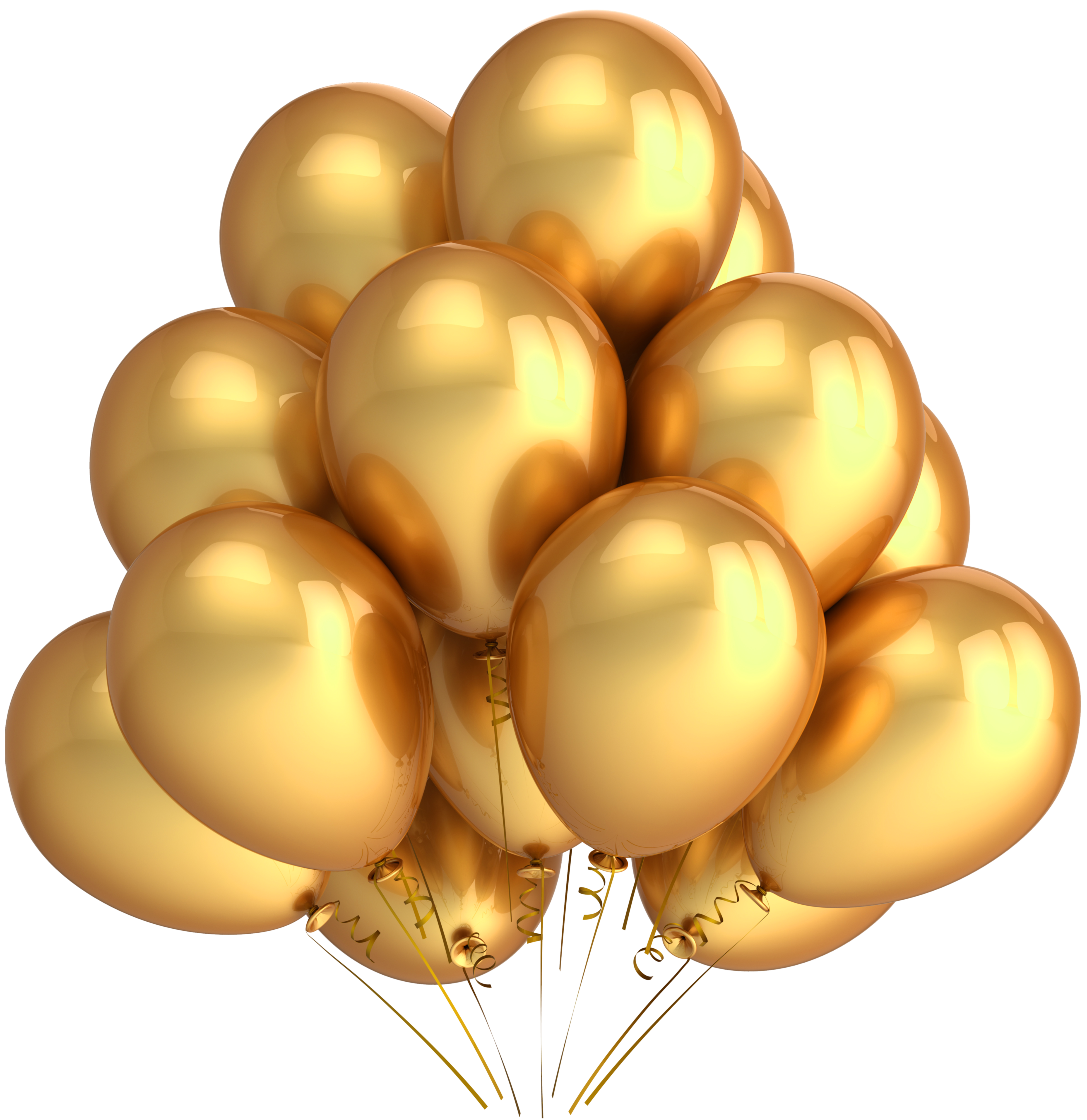 Gold Color Balloon Metallic Party Balloons Photography Clipart