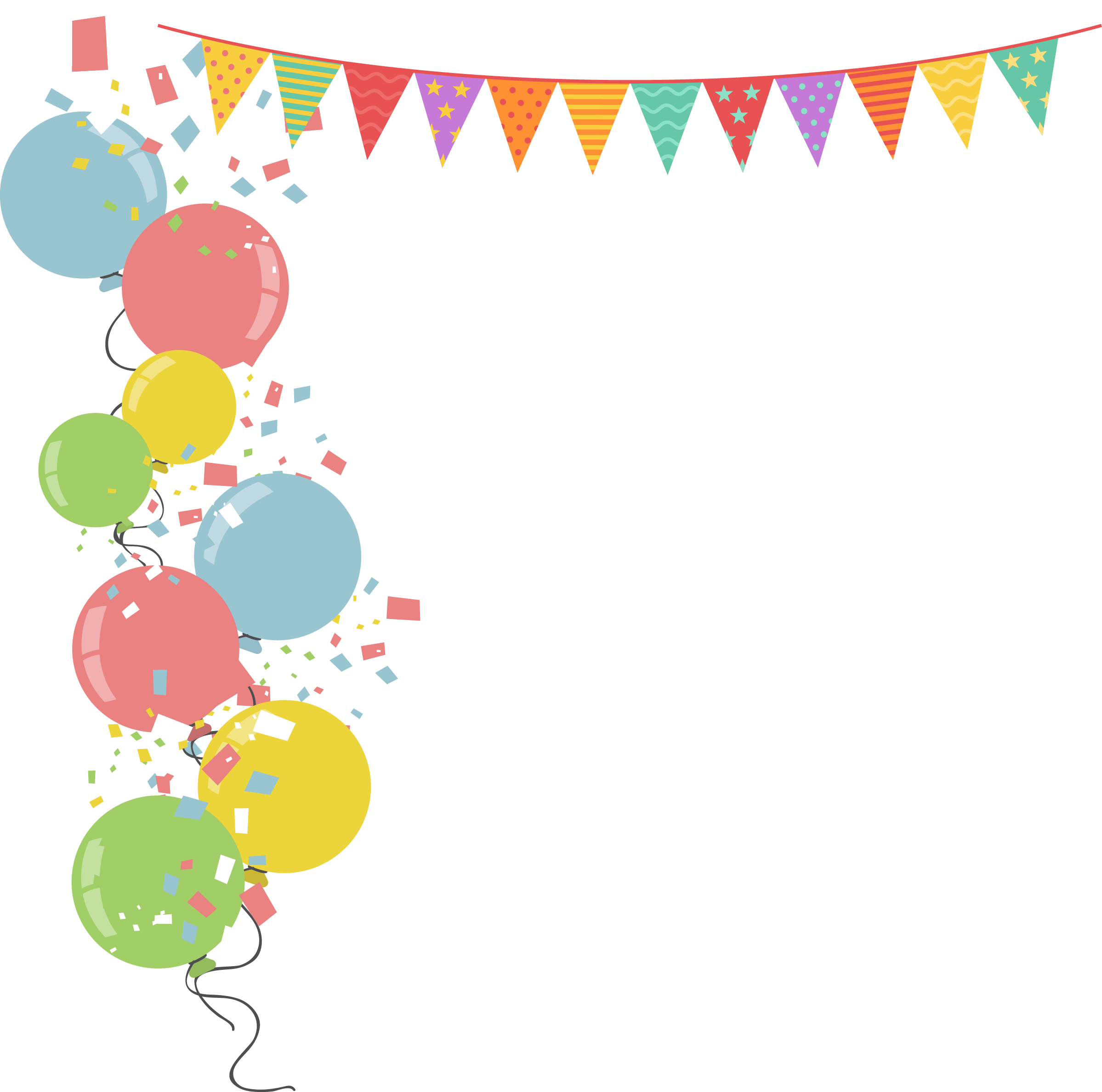 Download Colorful Border Balloon Illustration Vector Flags Party Clipart PN...