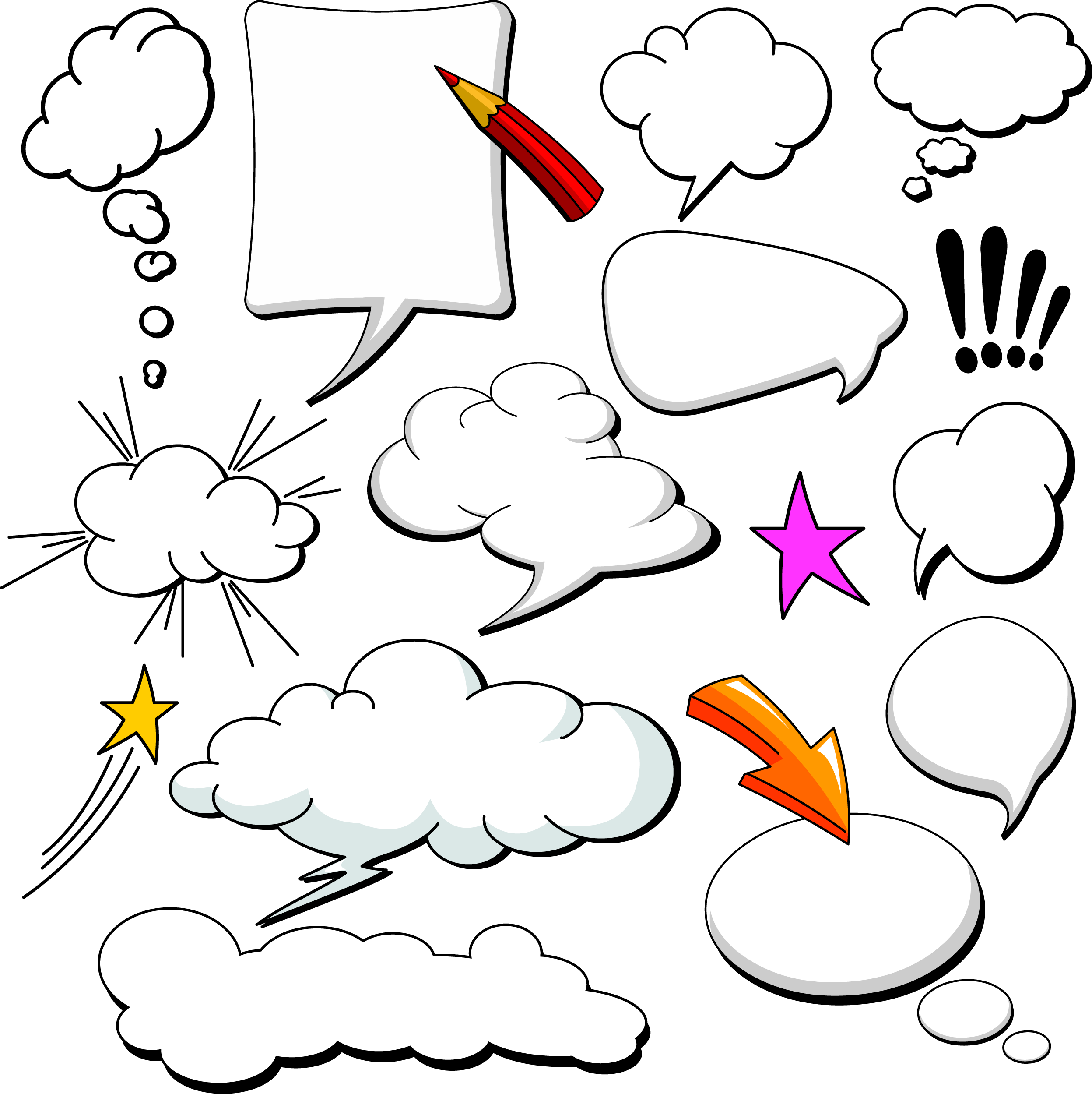 Comics Balloon Collection Speech Dialog Cloud Clipart