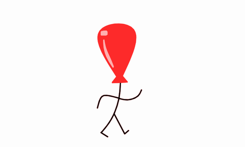 Red Balloon Person Clipart