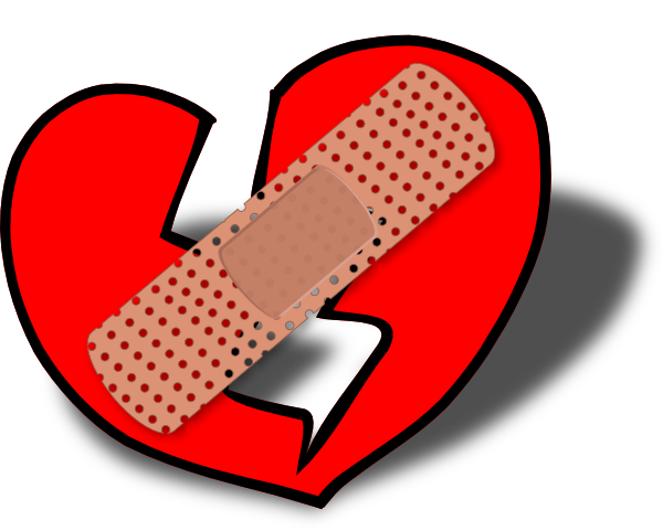 Image Of Bandaid 4 Patched Broken Heart Clipart