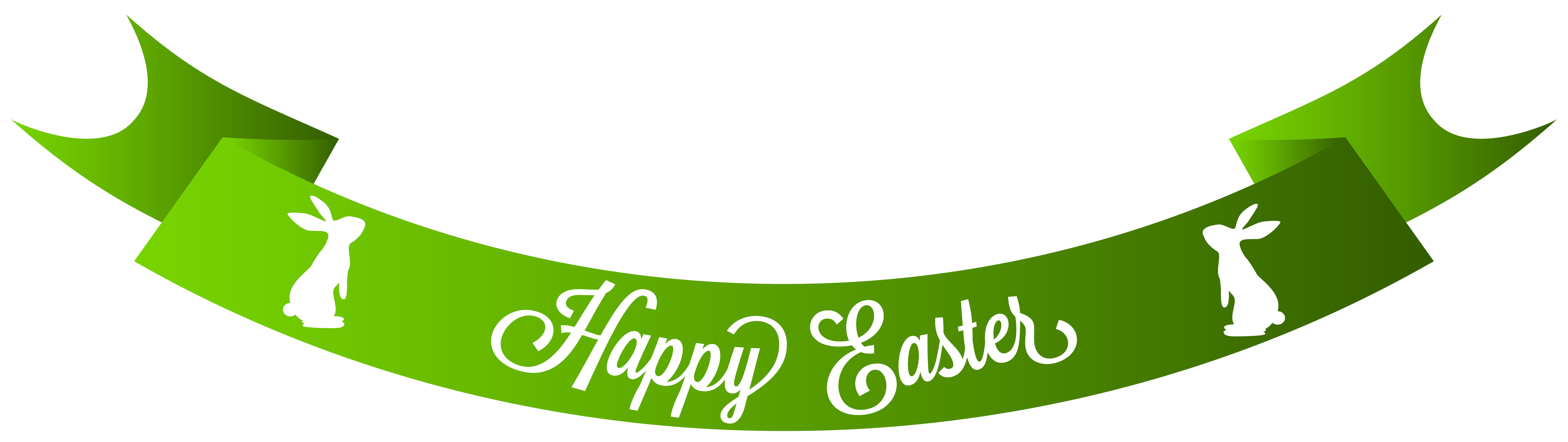 Easter Banner Green Egg Bunny Red Happy Clipart