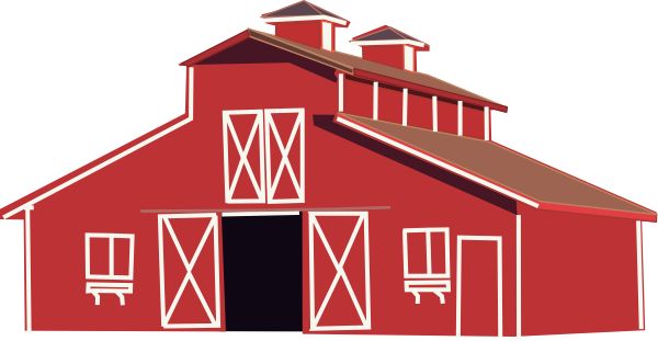 Cartoon Barn Red Barn Out Door Red Clipart