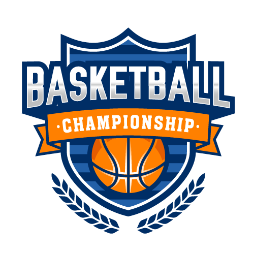 Basketball Shield Illustration Standard Vector Logo Royalty-Free Clipart