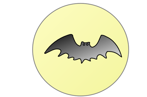 Bat Over Full Moon Clipart