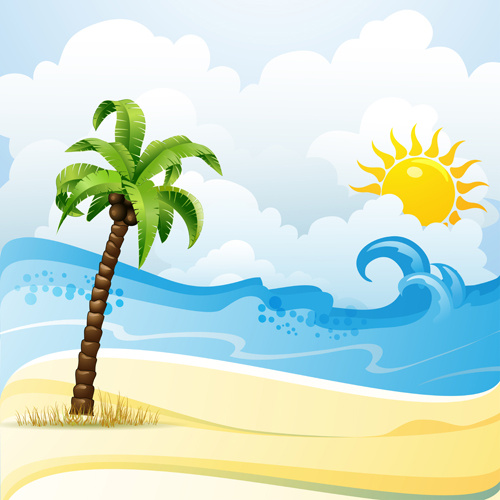 Tropical Beach Vector Download Transparent Image Clipart