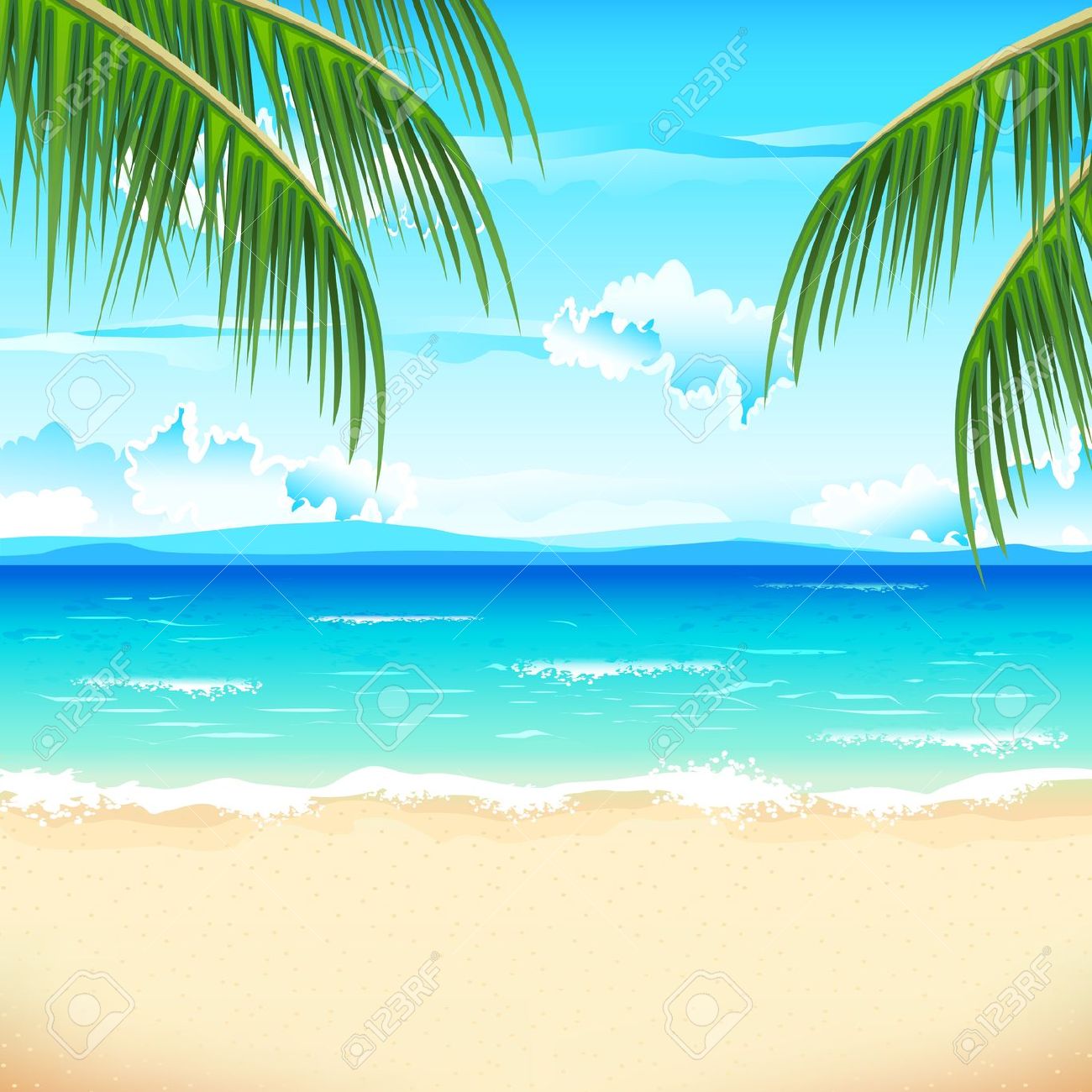 Beach Scene Stock Illustrations And Free Download Png Clipart
