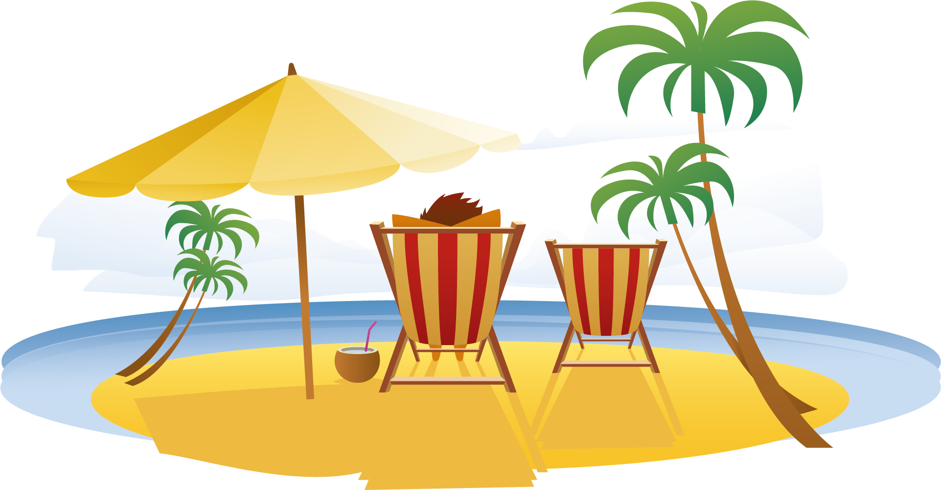Summer Relax Travel Seaside Vacation Resort In Clipart