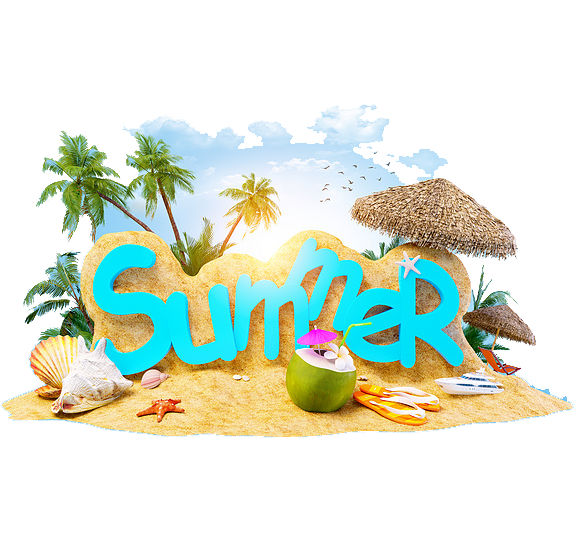 Summer Holiday Beach Vacation Two Free Frame Clipart