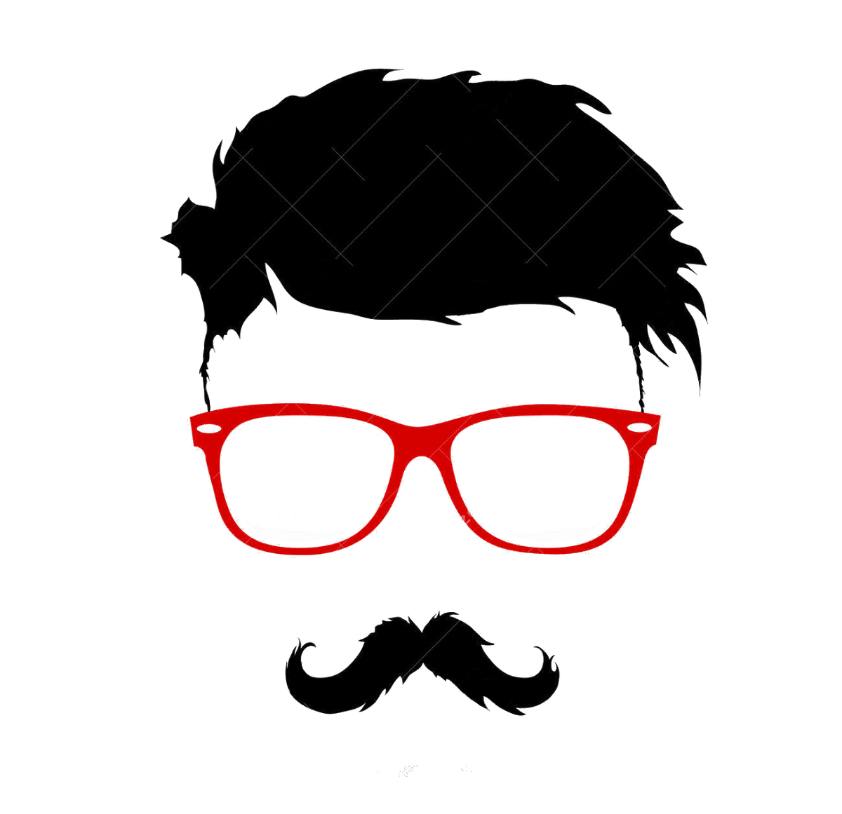 Hairstyle Vector Bun Graphics Moustache Beard Clipart