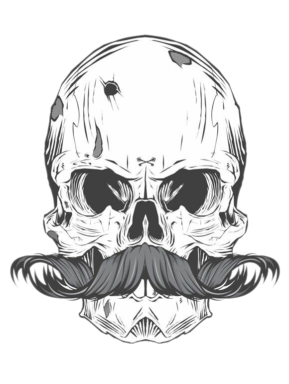 Tattoo Bearded Skull Calavera Finger Moustache Clipart