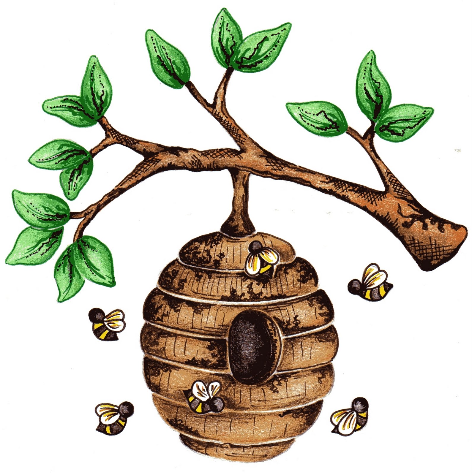 Beehive Images For Bee Hive In Tree Clipart