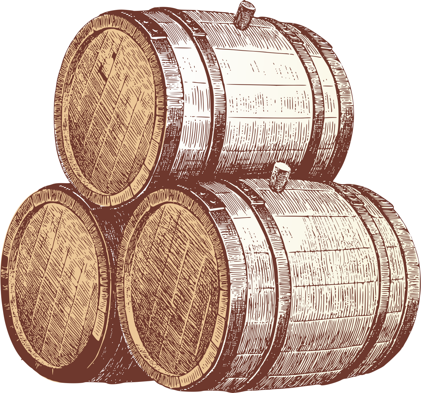 Painted Ale Cask Beer Barrel Red Wine Clipart