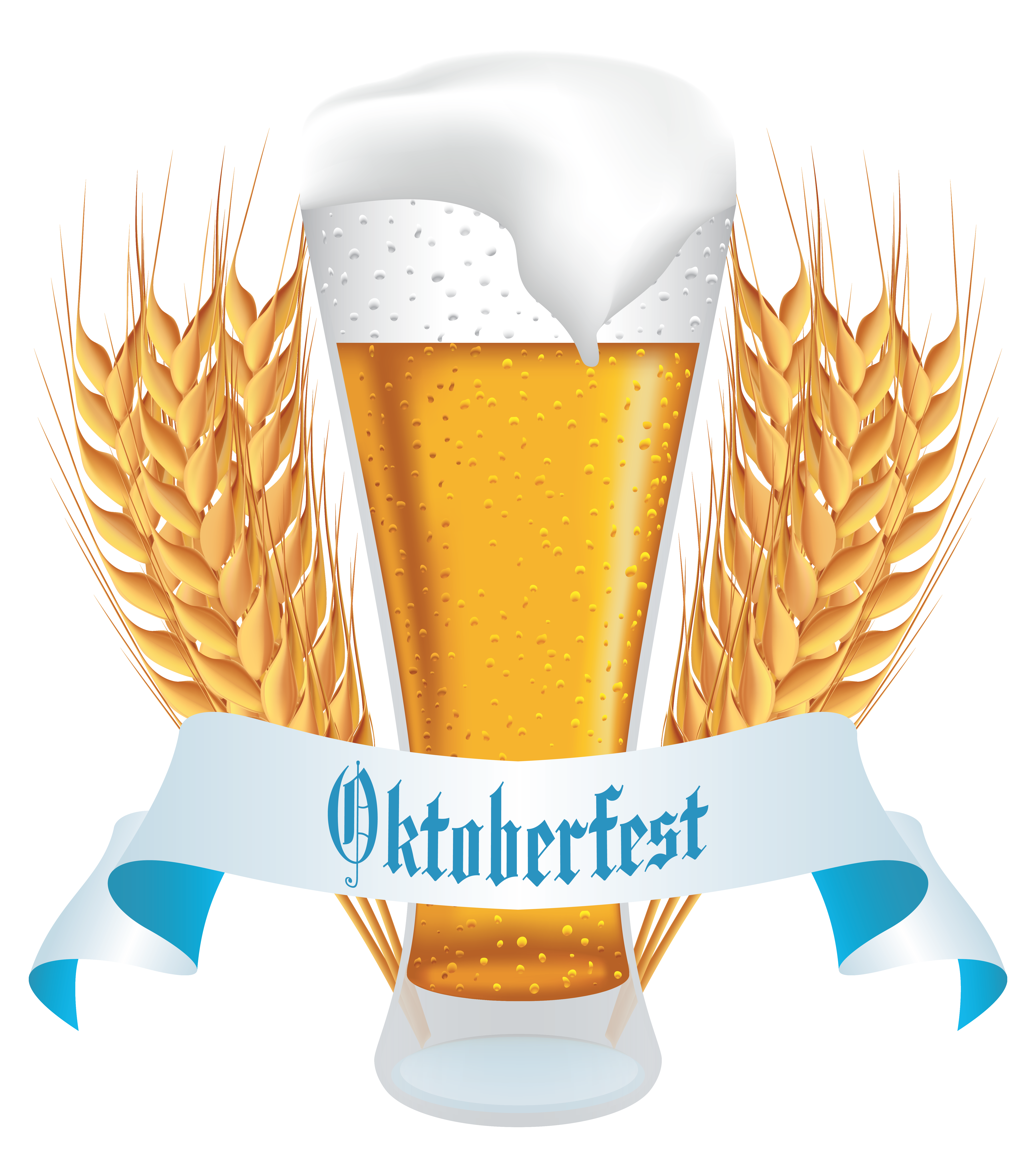 Oktoberfest Wheat Banner Beer Glassware With Clipart