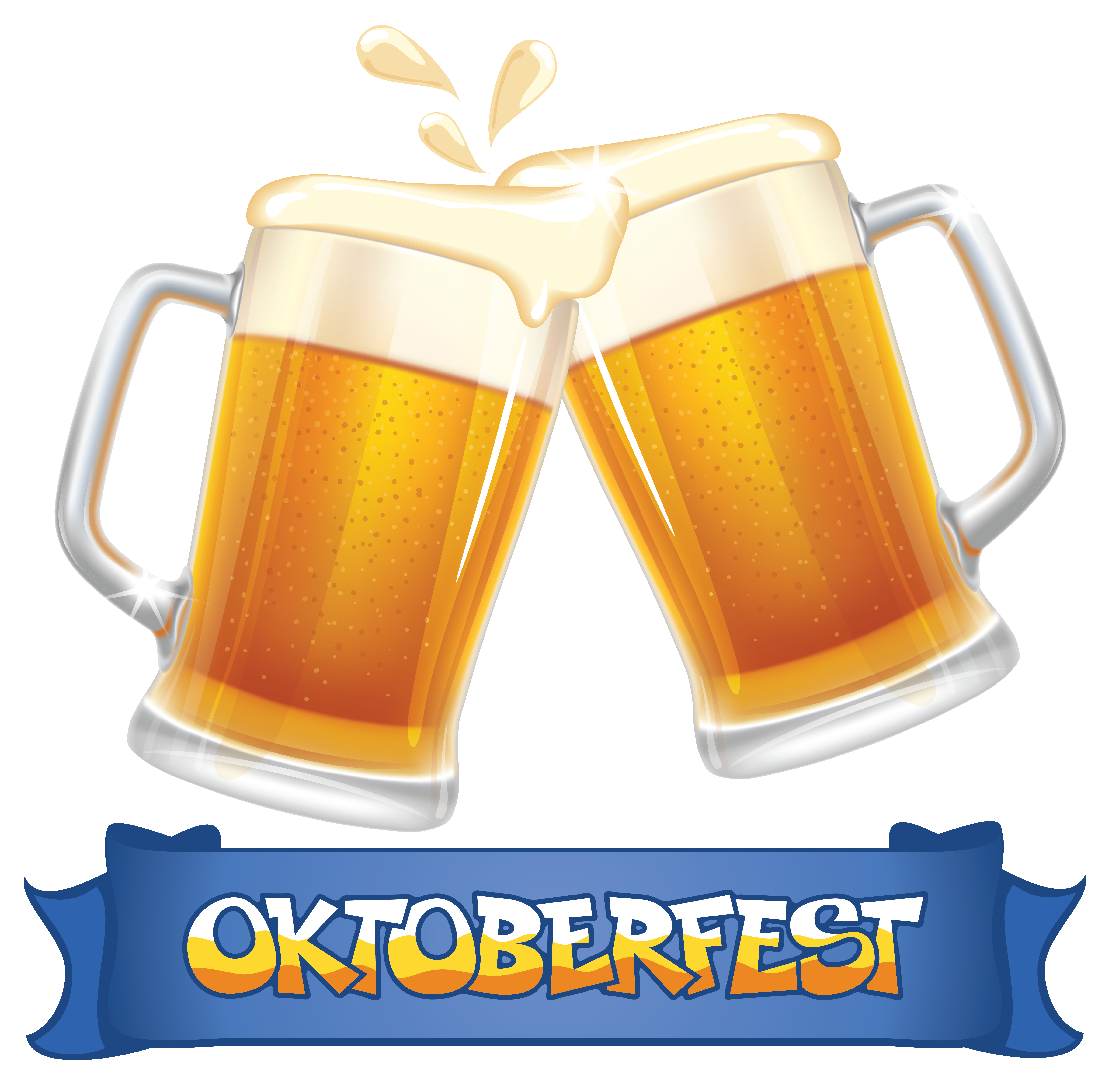 Blue Oktoberfest And Beer Beers Glassware Banner Clipart