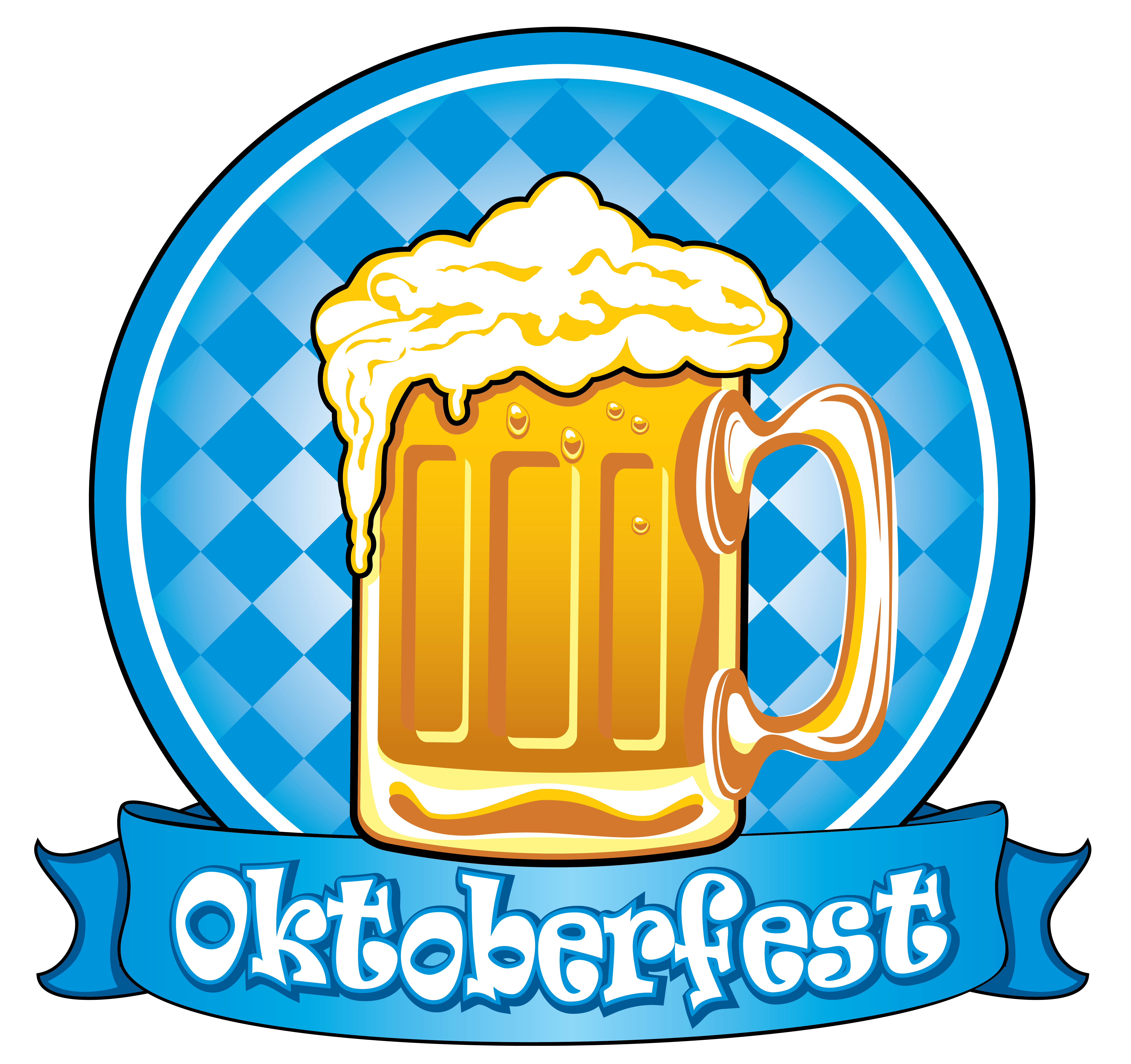 Blue Oktoberfest Decor Picture Label Beer Bottle Clipart