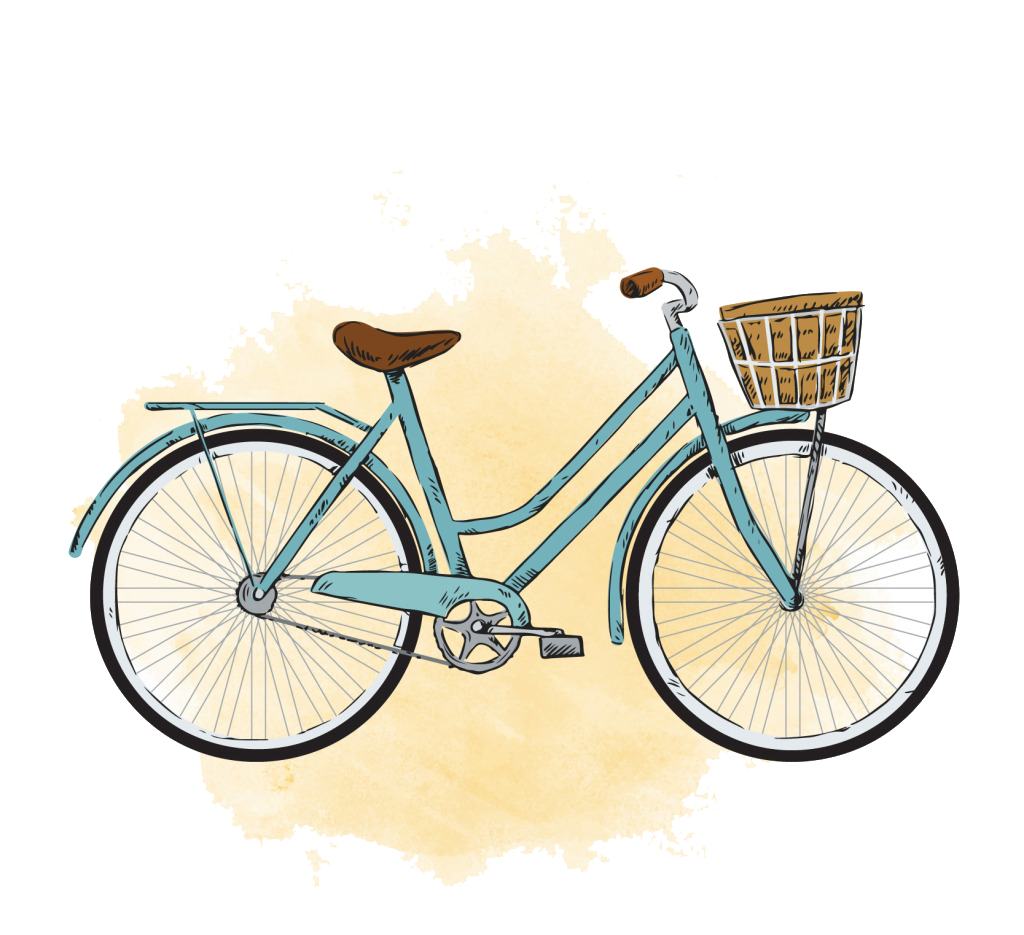 City Bicycle Painting Watercolor Vintage Clothing Cartoon Clipart