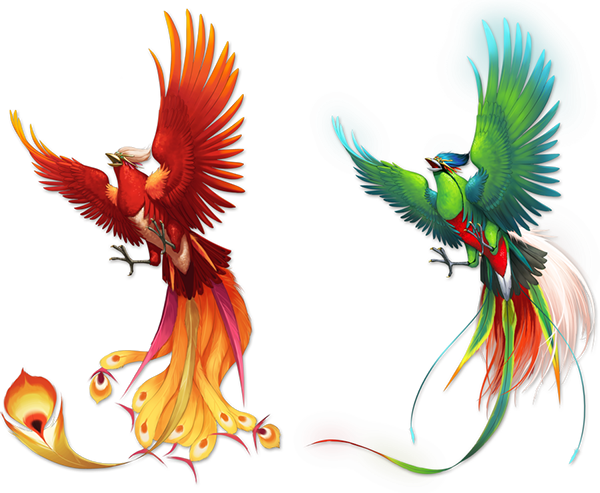 Color Pattern Fenghuang Bird Phoenix Free Frame Clipart