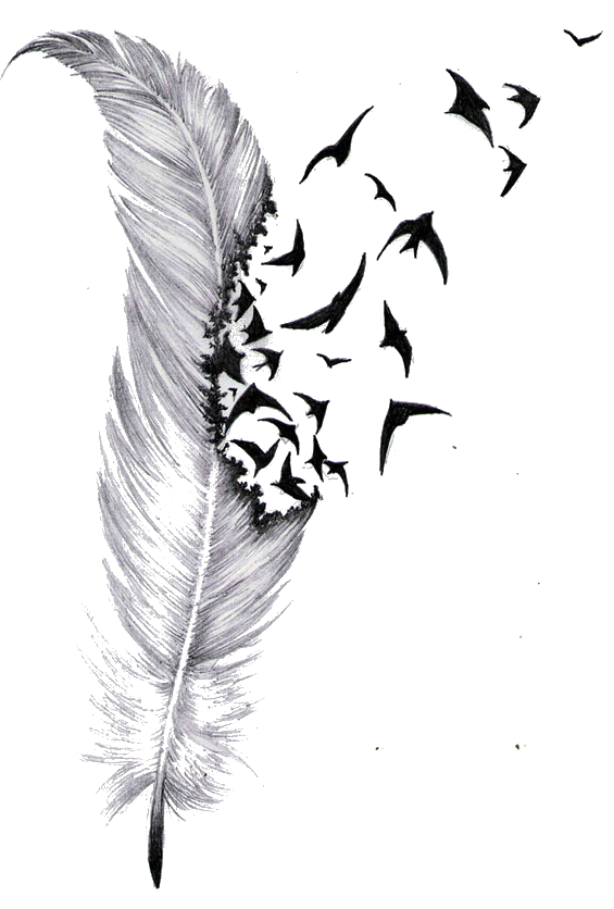 Tattoo Feather Drawing Bird Cover-Up Download HQ PNG Clipart