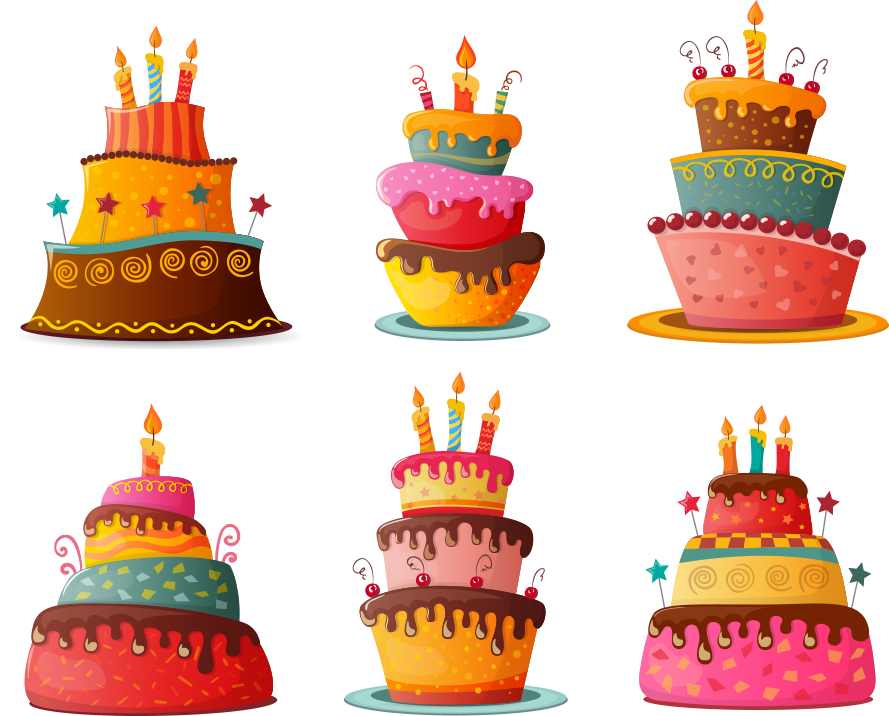 Vector Chocolate Birthday Cake Cupcake Cartoon Clipart