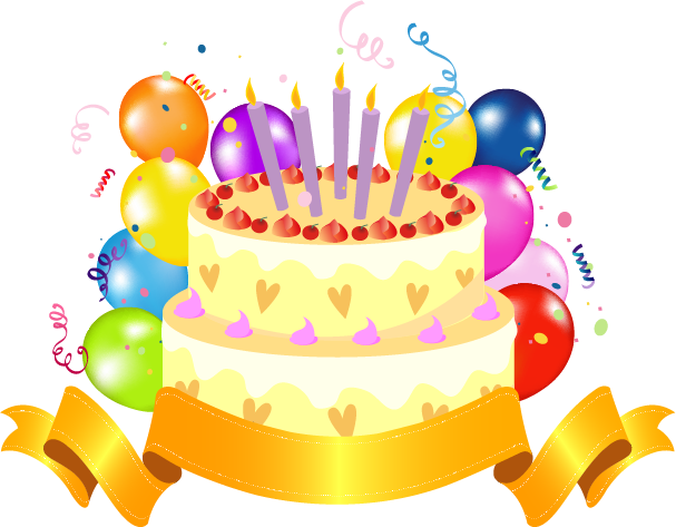 Cake Golden Birthday Torta Vector Free Download Image Clipart