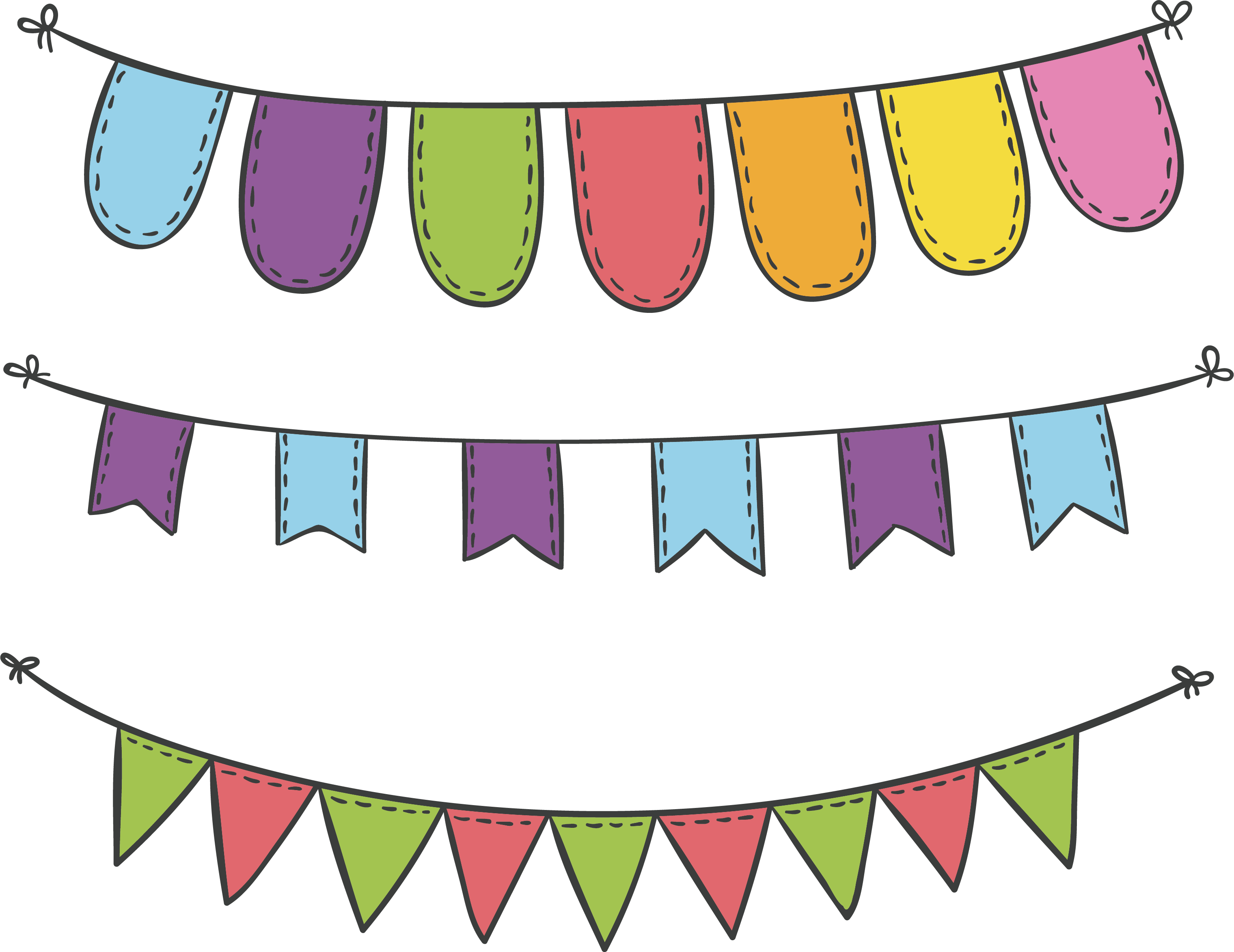 Decorative Carnival Sky Flag Party Banner Lantern Clipart