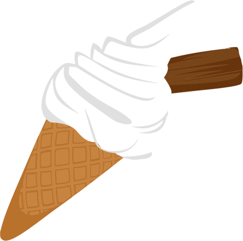Ice Cream Cone With Chocolate Biscuit Clipart